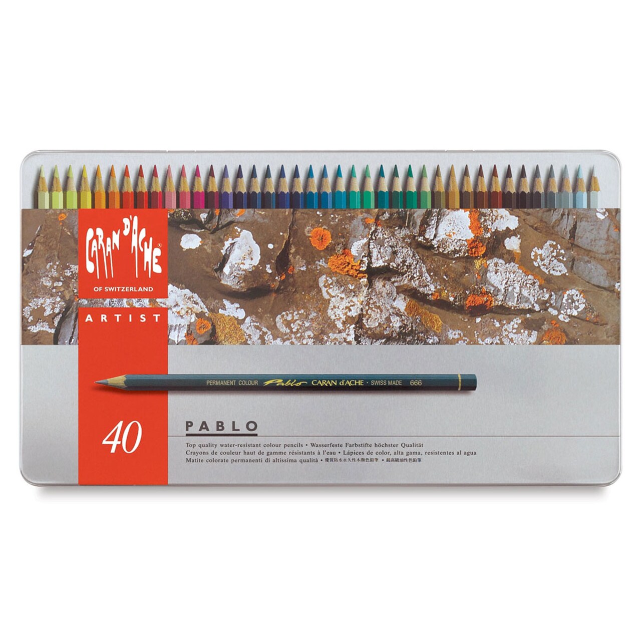 Caran d'Ache Pablo Colored Pencil Set - Set of 40, Assorted Colors